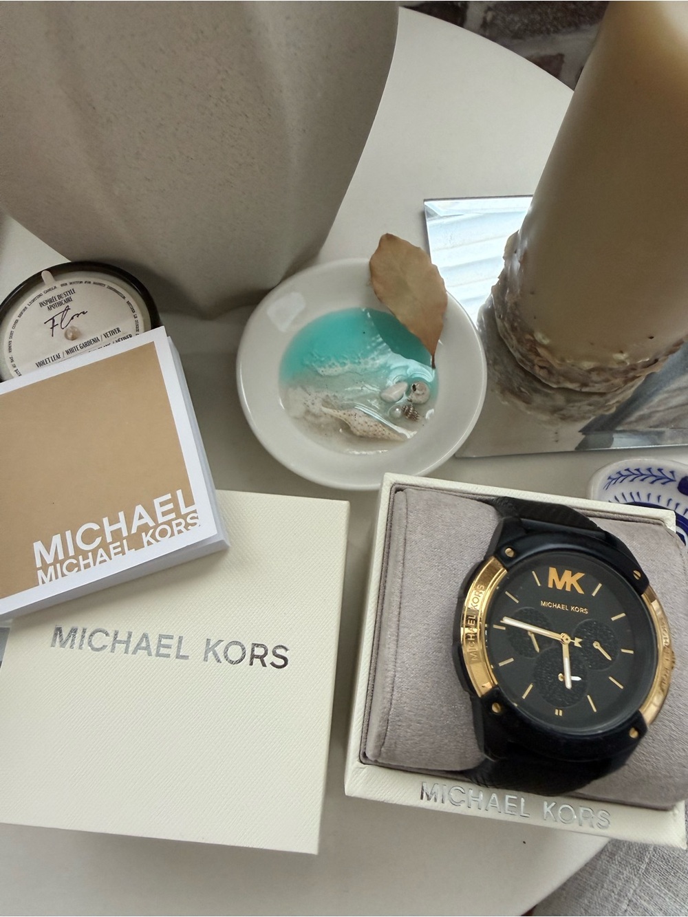 Michael Kors Men's / unisex, Ryder Embossed Silicone and Gold-Tone Watch